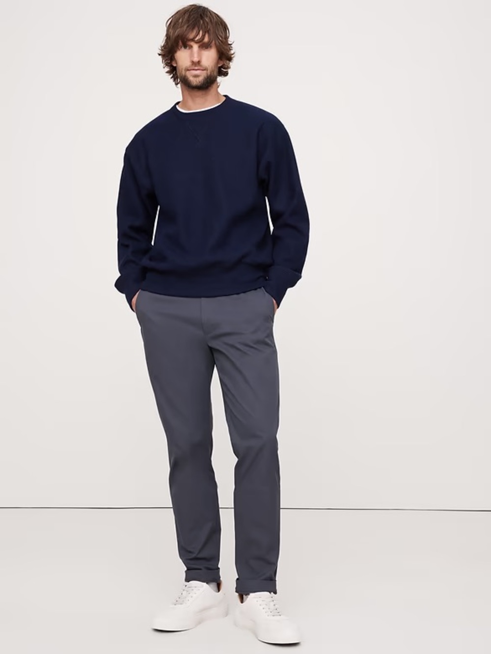 Banana Republic Athletic Slim Performance Pant Slate Navy Blue 30x32